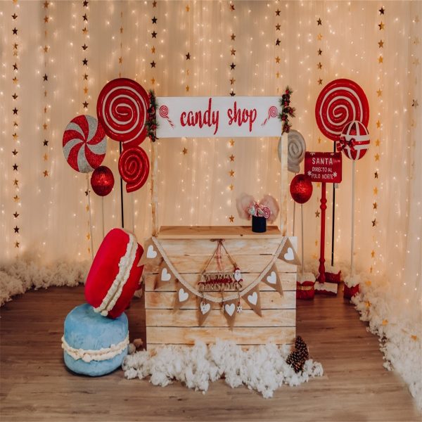 Toile de fond décors d anniversaire de bébé bonbon boutique pour la fête Mode – Bild 2